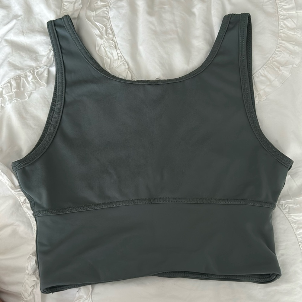 green tank top